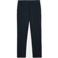 Tailored Fit Flat Front Check Trousers