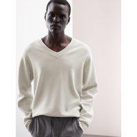 Relaxed Milano Knit V-Neck Jumper