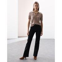 Lyocell Blend High Waisted Flared Jeans