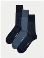 3 Pack Assorted Mercerised Cotton Rich Socks