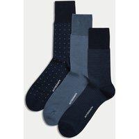 3pk Assorted Mercerised Cotton Rich Socks