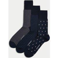 3pk Assorted Mercerised Cotton Rich Socks