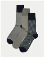 3pk Assorted Mercerised Cotton Rich Socks