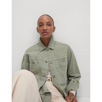 Pure Cotton Denim Relaxed Shacket