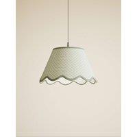 M&S Printed Scallop Trim Large Lamp Shade Green