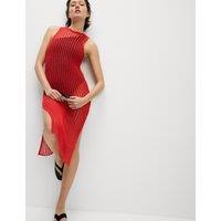 Textured Openstitch Midi Knitted Dress