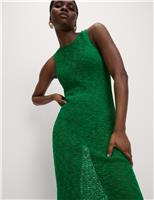 Cotton Rich Knitted Midi Dress with Linen