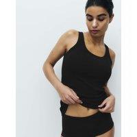 M&S Cotton Rich Secret Support Bra Vest Black