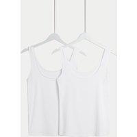 Body by M&S 2 Pack Flexifit Modal Rich Vests White