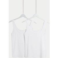 Body by M&S 2 Pack Flexifit Modal Rich Vests White