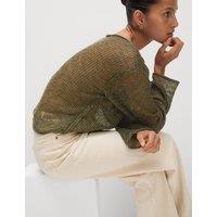 Cotton Blend Metallic Jumper with Linen