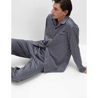 M&S Pure Cotton Mosaic Pyjama Set Blue Mix
