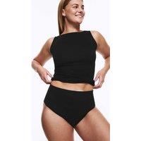 M&S 3pk Cotton Rich High Waisted Stoma Thongs Black