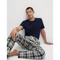 Pure Cotton Checked Loungewear Bottoms