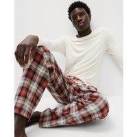 Pure Cotton Checked Loungewear Bottoms