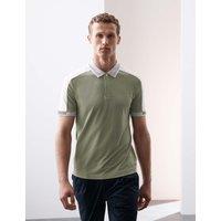 Cotton Blend Micro Pique Polo Shirt