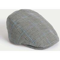 Wool Linen Checked Flat Cap