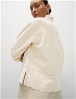 Denim Embroidered Relaxed Shacket