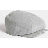 Cotton Linen Herringbone Baker Boy Hat