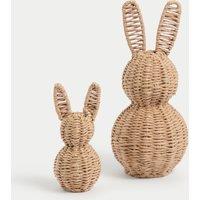 2pk Raffia Bunny Decorations