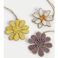 3pk Beaded Hanging Floral Decorations