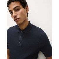 Cotton Rich Textured Knitted Polo Shirt