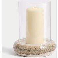 Glazed Drip Ceramic Hurricane Candle Holder