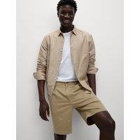 Single Pleat Stretch Chino Shorts
