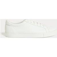 M&S Wide Fit Lace Up Trainers White