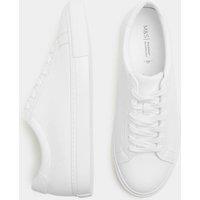 M&S Wide Fit Lace Up Trainers White
