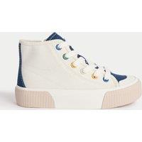 Kids Canvas Freshfeet High Top Trainers (4 Small - 7 Large)