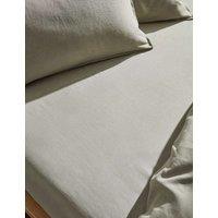 M&S Pure Linen Deep Fitted Sheet Khaki