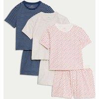 3pk Cotton Rich Fruit Striped Pyjama Sets (6-16 Yrs)