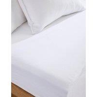 M&S Pure Linen Deep Fitted Sheet White