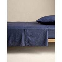 M&S Pure Linen Flat Sheet Navy