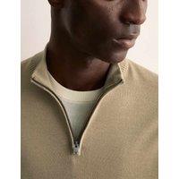 Merino Wool Rich with Silk Half Zip Jumper