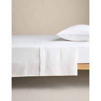 M&S Pure Linen Flat Sheet White