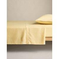 M&S Pure Linen Flat Sheet Soft Yellow