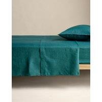 M&S Pure Linen Flat Sheet Teal