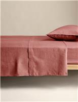 M&S Pure Linen Flat Sheet Camel