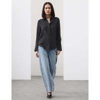Autograph Pure Silk Collared Shirt Black
