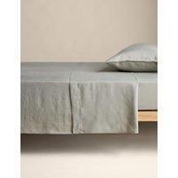M&S Pure Linen Flat Sheet Khaki