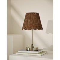 Wicker Scallop Rechargeable Table Lamp