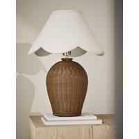 Wicker Scallop Shade Table Lamp