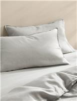 M&S 2 Pack Pure Linen Standard Pillowcases Natural
