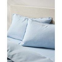 M&S 2 Pack Pure Linen Standard Pillowcases Chambray