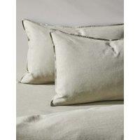 M&S 2 Pack Pure Linen Standard Pillowcases Khaki