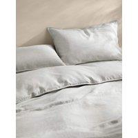 M&S Pure Linen Bedding Set Silver Grey