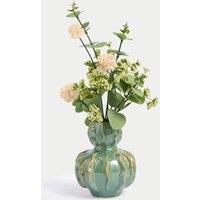 Artificial Floral Arrangement in Glazed Vase