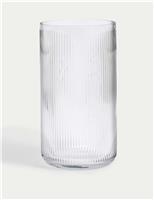Ribbed Glass Cylinder Vase